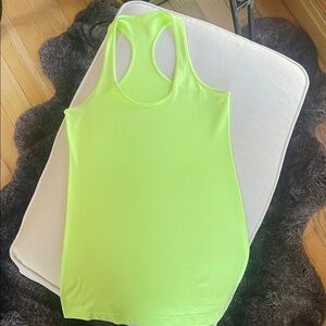 Flawed Lululemon Racerback Tank Top, Neon Lime Green, Size 8